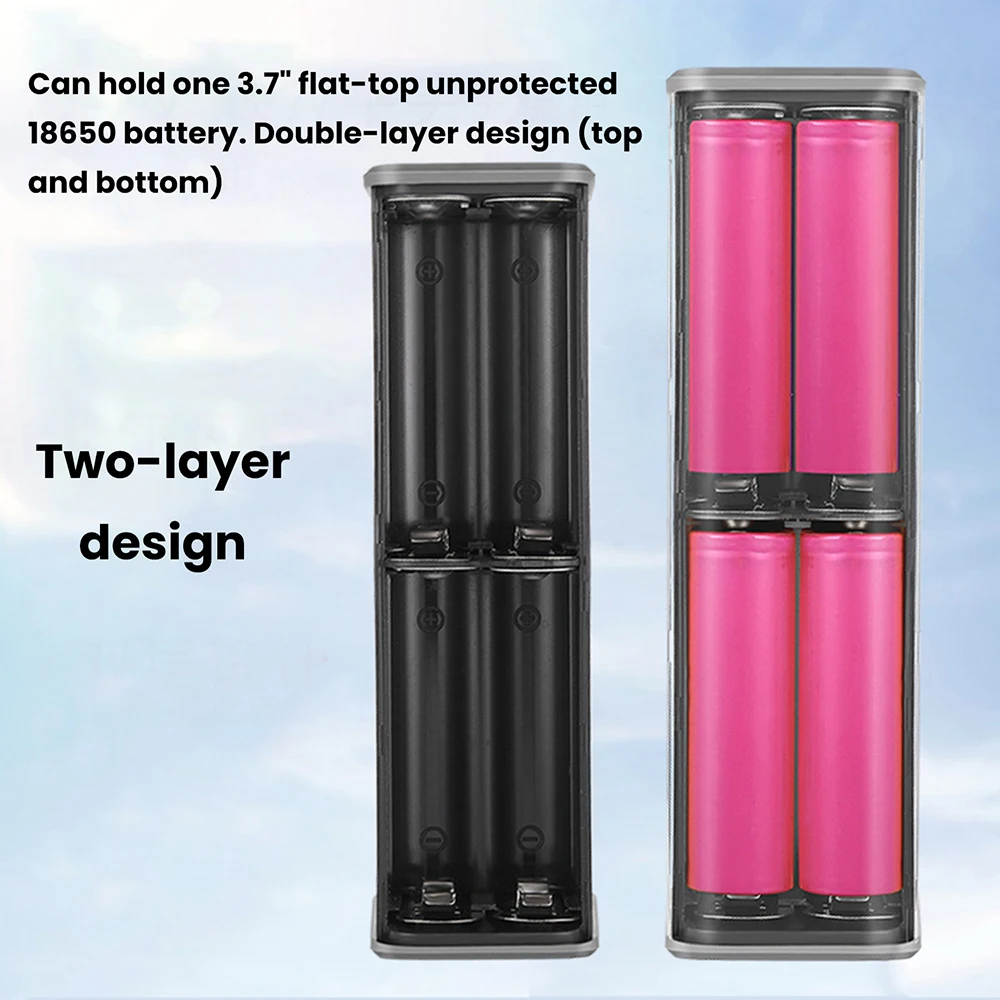 PD65W Power Bank Case Super Fast Charging Transparent Power Bank Shell 8x18650 Battery Box Welding Free for Outdoor Light Type-C