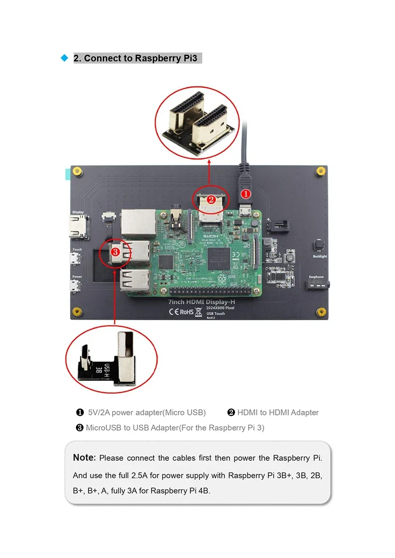 Raspberry Pi 5 7 inch IPS Touchscreen Monitor 1024X600 HDMI-compatible LCD Module Mini PC Portable Monitor for RPI 5 4B 3B+ ZERO