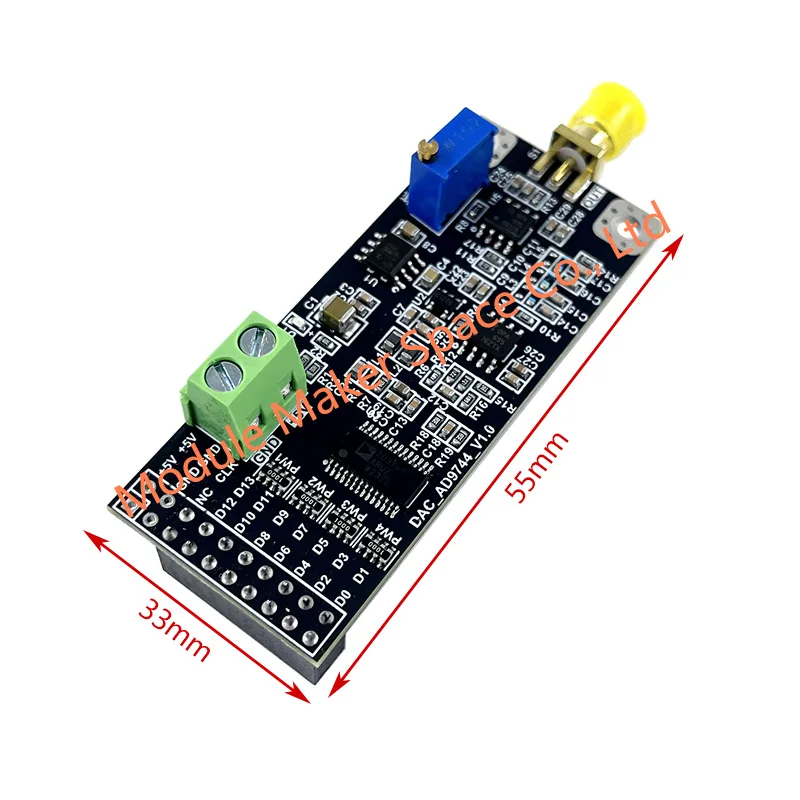 AD9744 DAC Module, 14-Bit High-Speed Digital to Analog Converter, 210MSPS Waveform Generator 40MHz Bandwidth
