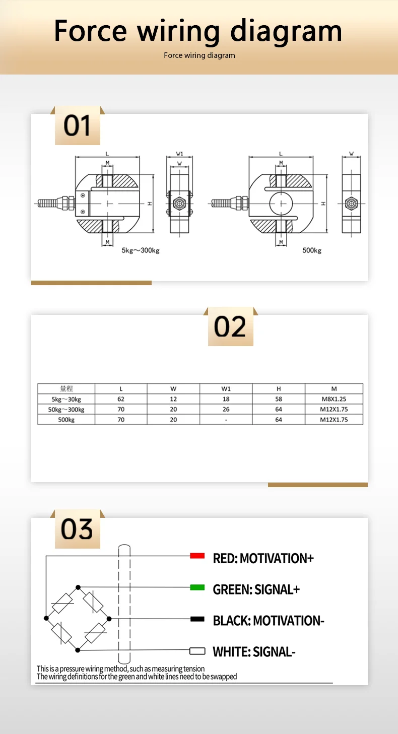 BENGBUZZYQ Column S-Type Load Cell 5kg–500kg 1T 2T 2.0mV/V IP66 Compression & Tension Force Sensor for Industrial Weighing Use