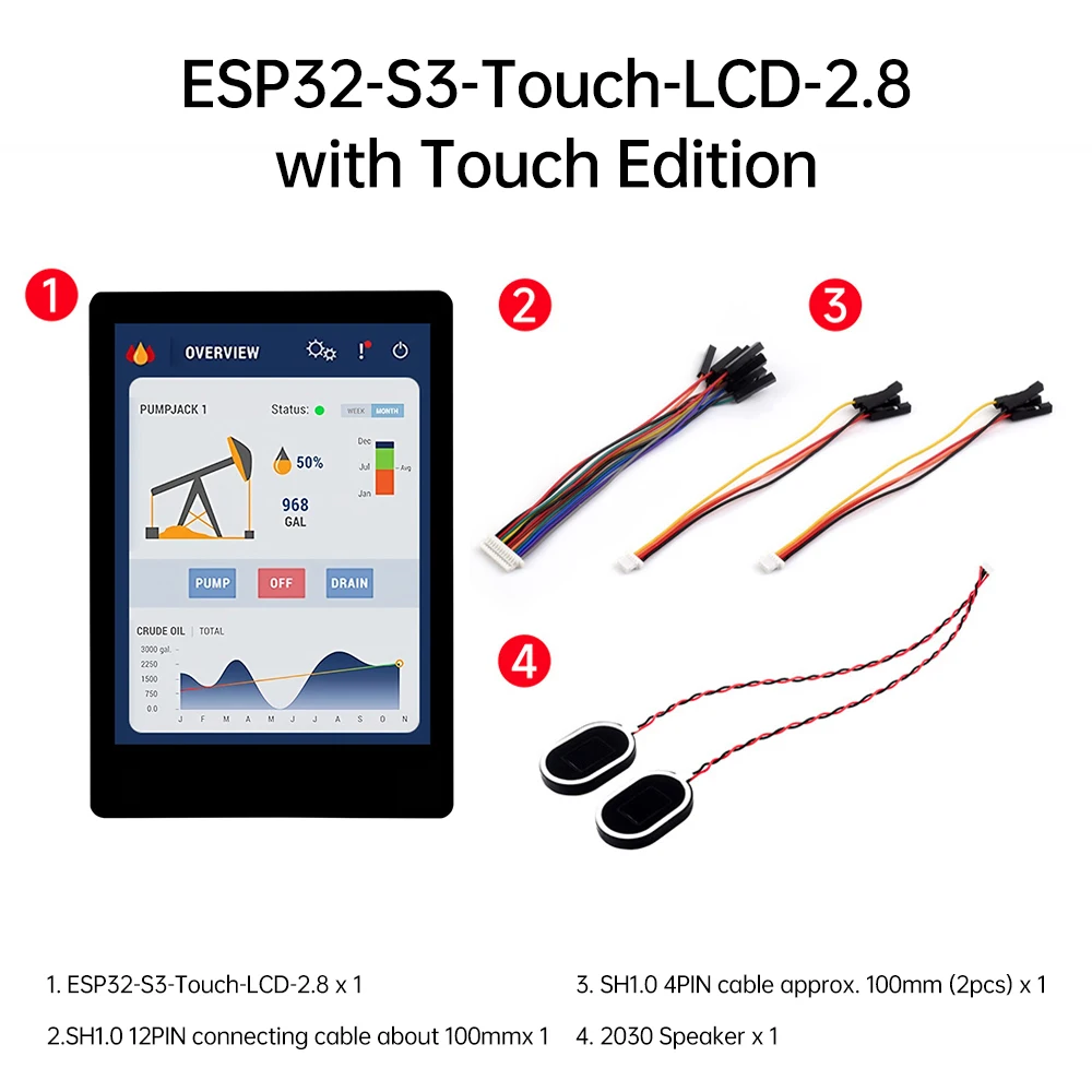 ESP32-S3-Touch-LCD-2.8B with touch 480×640 resolution display IPS capacitive screen WIFI Bluetooth development board Type C