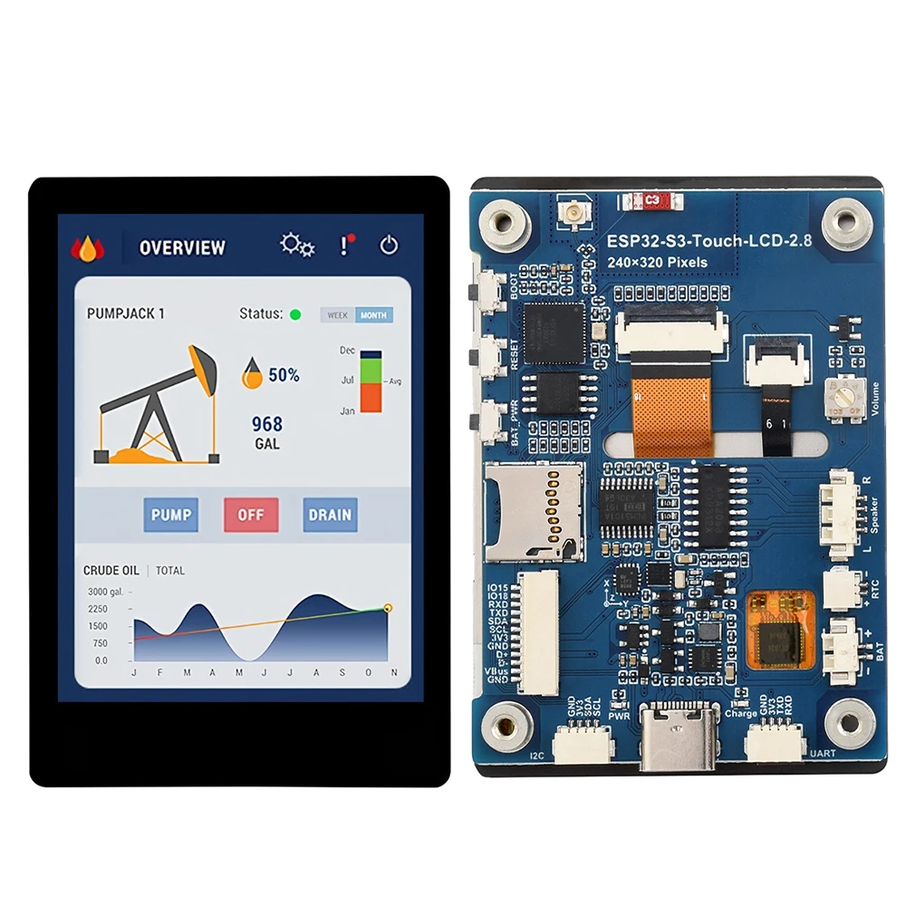 ESP32-S3-Touch-LCD-2.8B with touch 480×640 resolution display IPS capacitive screen WIFI Bluetooth development board Type C