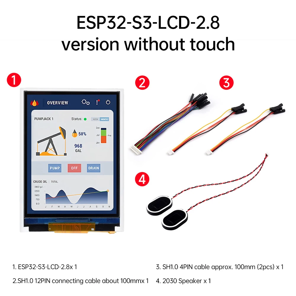ESP32-S3-Touch-LCD-2.8B with touch 480×640 resolution display IPS capacitive screen WIFI Bluetooth development board Type C