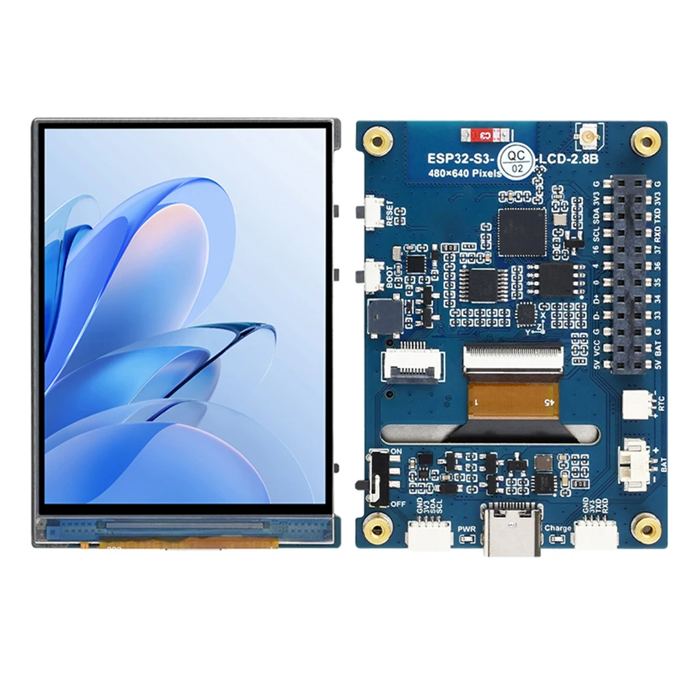 ESP32-S3-Touch-LCD-2.8B with touch 480×640 resolution display IPS capacitive screen WIFI Bluetooth development board Type C