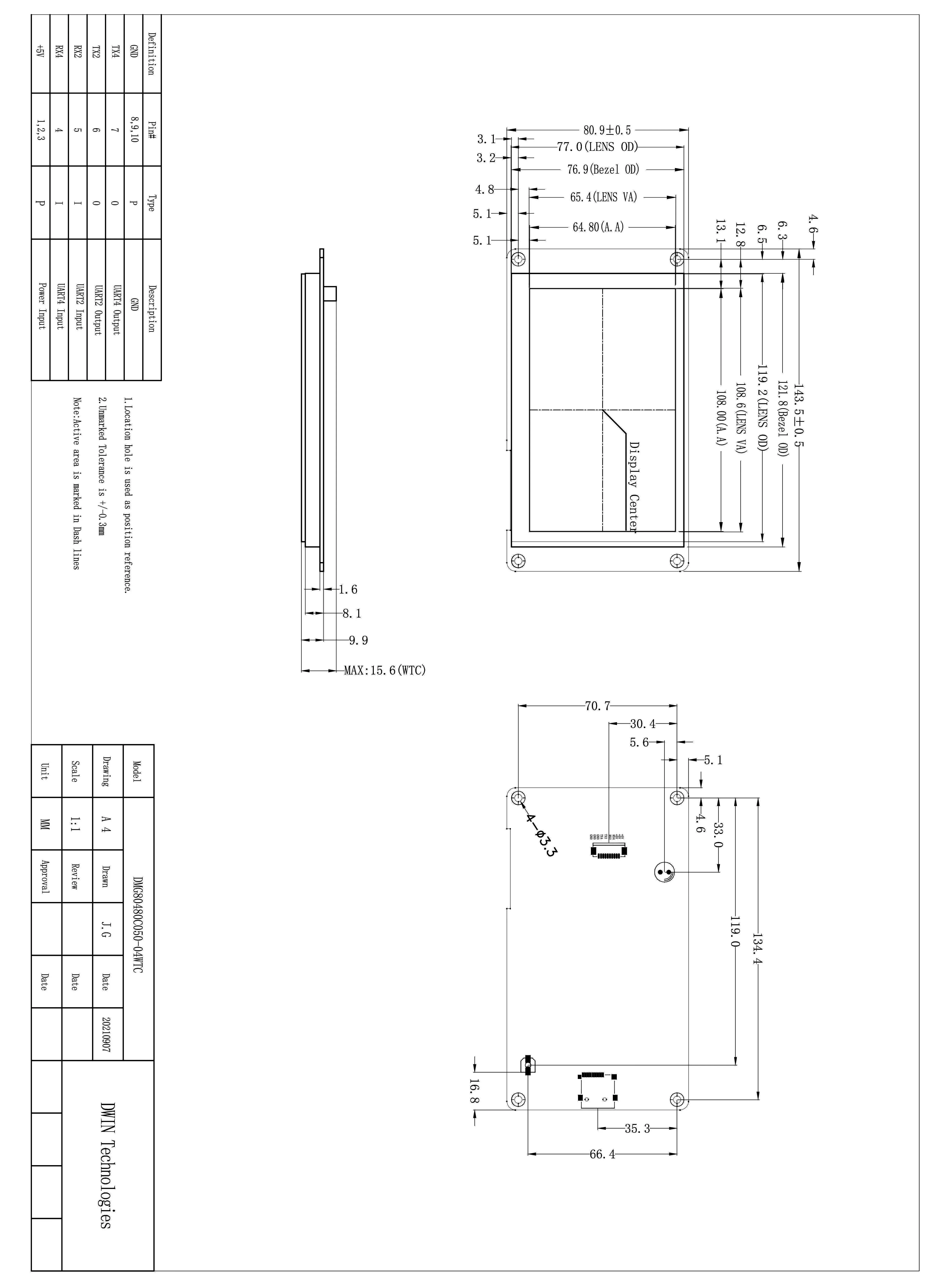 DWIN 5 Inch 800*480 for Arduino Nano Display RS232/TTL HMI Touch Panel ESP32 Screen,LCD Module UART TFT Monitor DMG80480C050_04W
