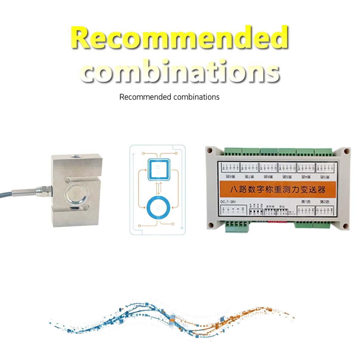 High Precision S-Type Load Cell 100kg-2t Tension Compression Sensor with Digital Weight Indicator Controller Relay Output