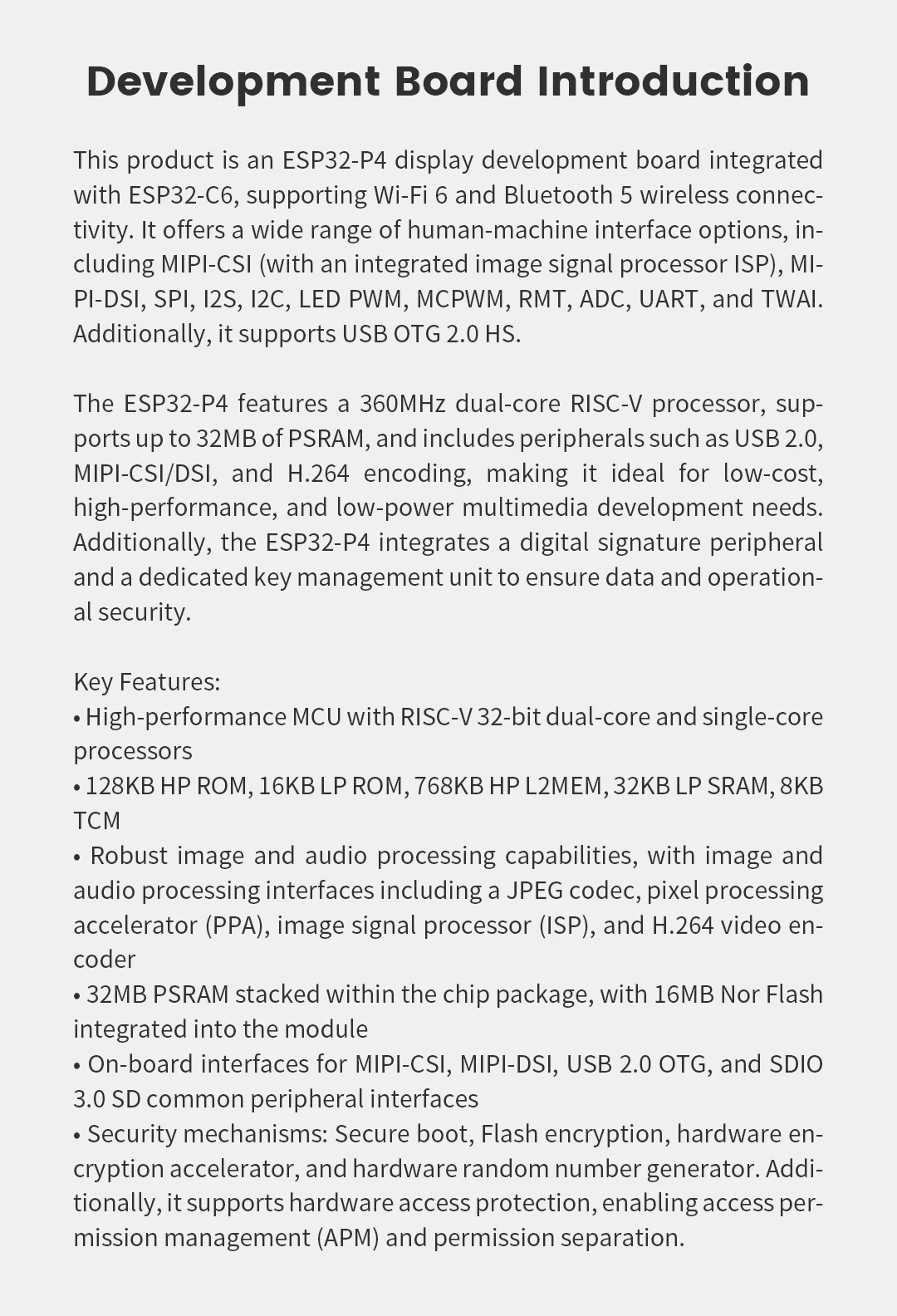 ESP32P4/C6 All-in-One Dev Board: 4.3-inch 480×800 IPS Touchscreen, Camera & Enclosure