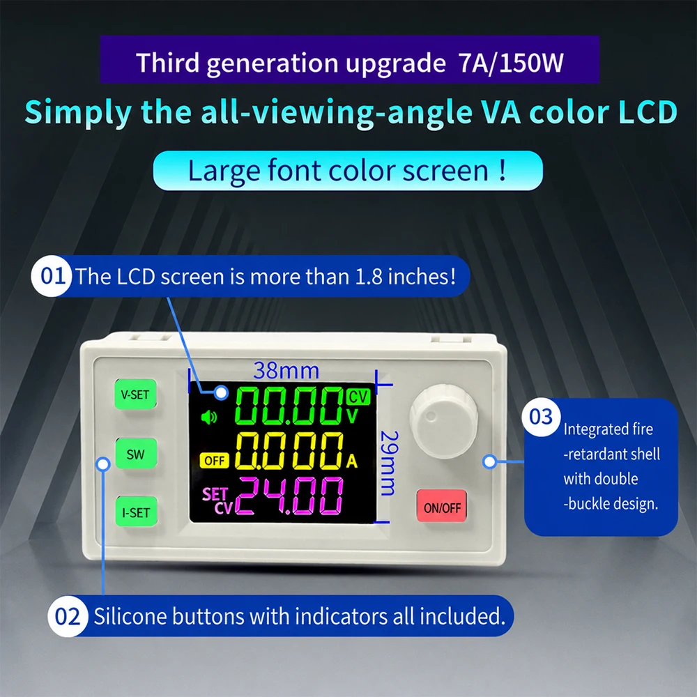 180W 220W DC Buck Converter Adjustable Regulated Laboratory Power Supply Constant Voltage Current 9A MPPT Charge Module SK180S
