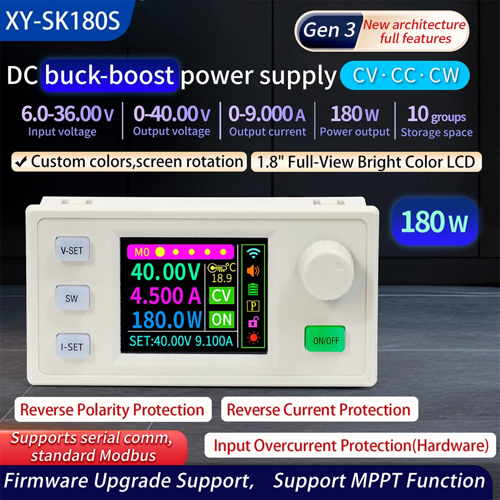 180W 220W DC Buck Converter Adjustable Regulated Laboratory Power Supply Constant Voltage Current 9A MPPT Charge Module SK180S