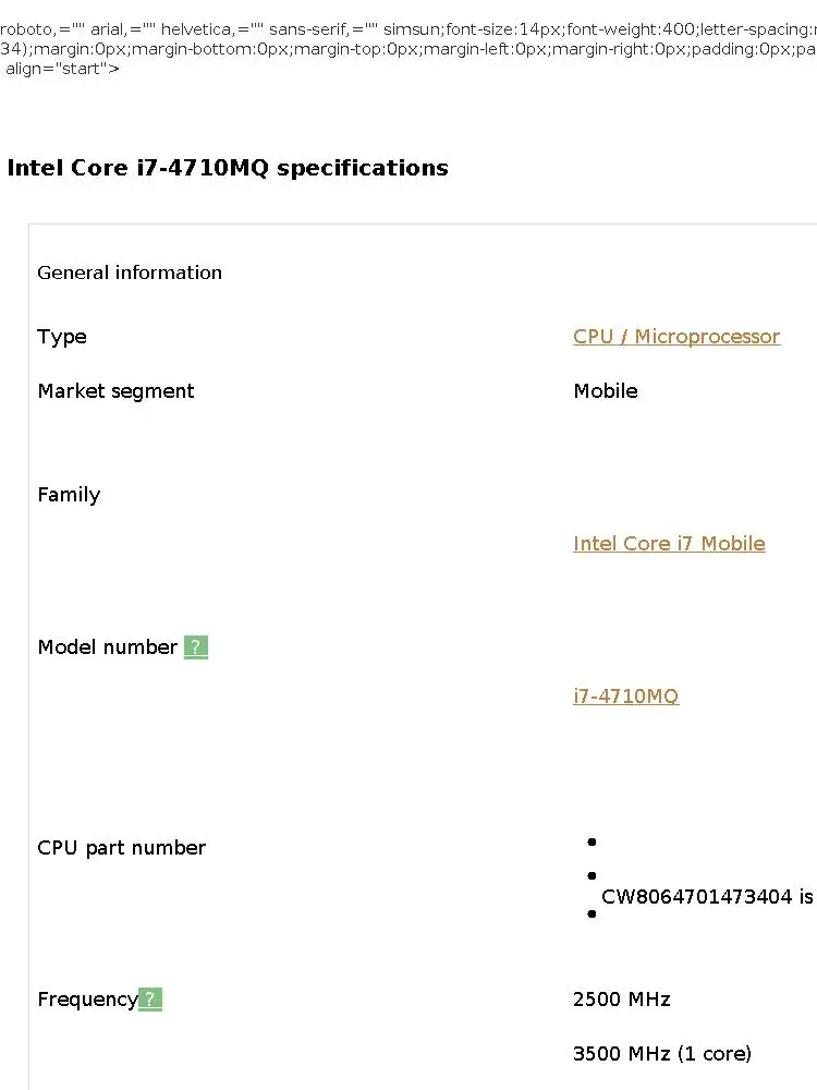 I7-4600M 4610 I7-4700MQ 4710MQ 4702MQ 4712MQ I7-4800MQ 4810MQ 4900MQ 4910MQ I7-4930MX I7 4940MX Original