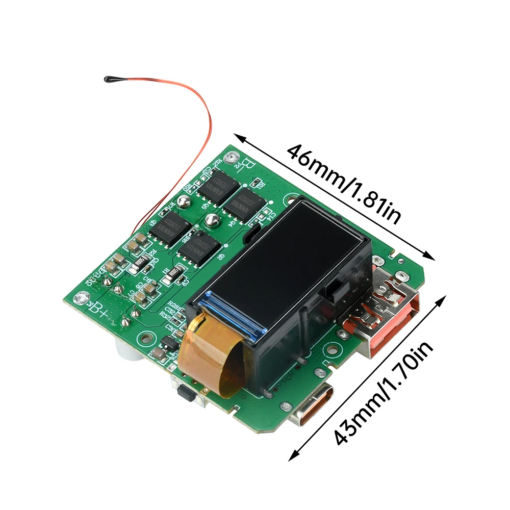 100W Fast Charging Module PD Quick Charge Power Bank Mainboard with TFT Color Display for DIY Portable Charger