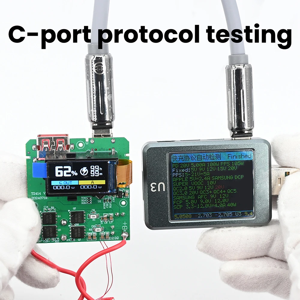 100W Fast Charging Module PD Quick Charge Power Bank Mainboard with TFT Color Display for DIY Portable Charger