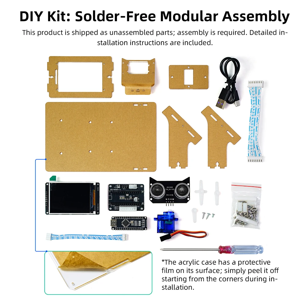 Ultrasonic Radar Scanner Sensor Module DC 5V DIY Kit HXFB Graphical Program Support Arduino Distance Detection for Student Learn