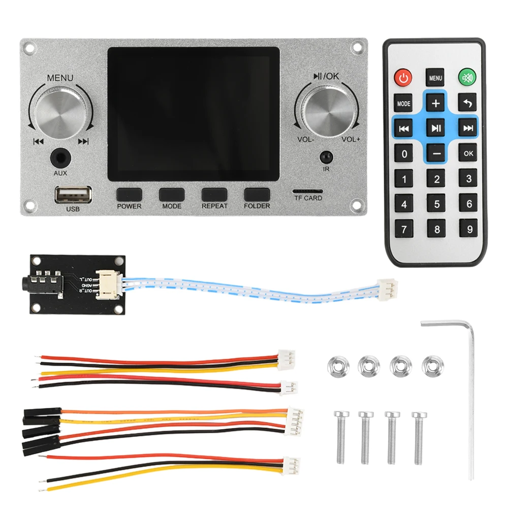 2.8-inch TFT Amplifier Bluetooth DC 4.5-5.0V 5W MP3 Decoder Board Car Audio USB TF FM Radio Module MP3 Player Color Screen