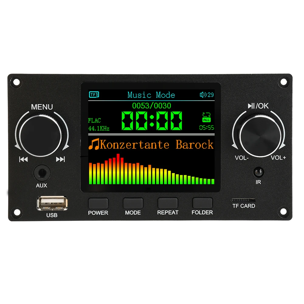 2.8-inch TFT Amplifier Bluetooth DC 4.5-5.0V 5W MP3 Decoder Board Car Audio USB TF FM Radio Module MP3 Player Color Screen