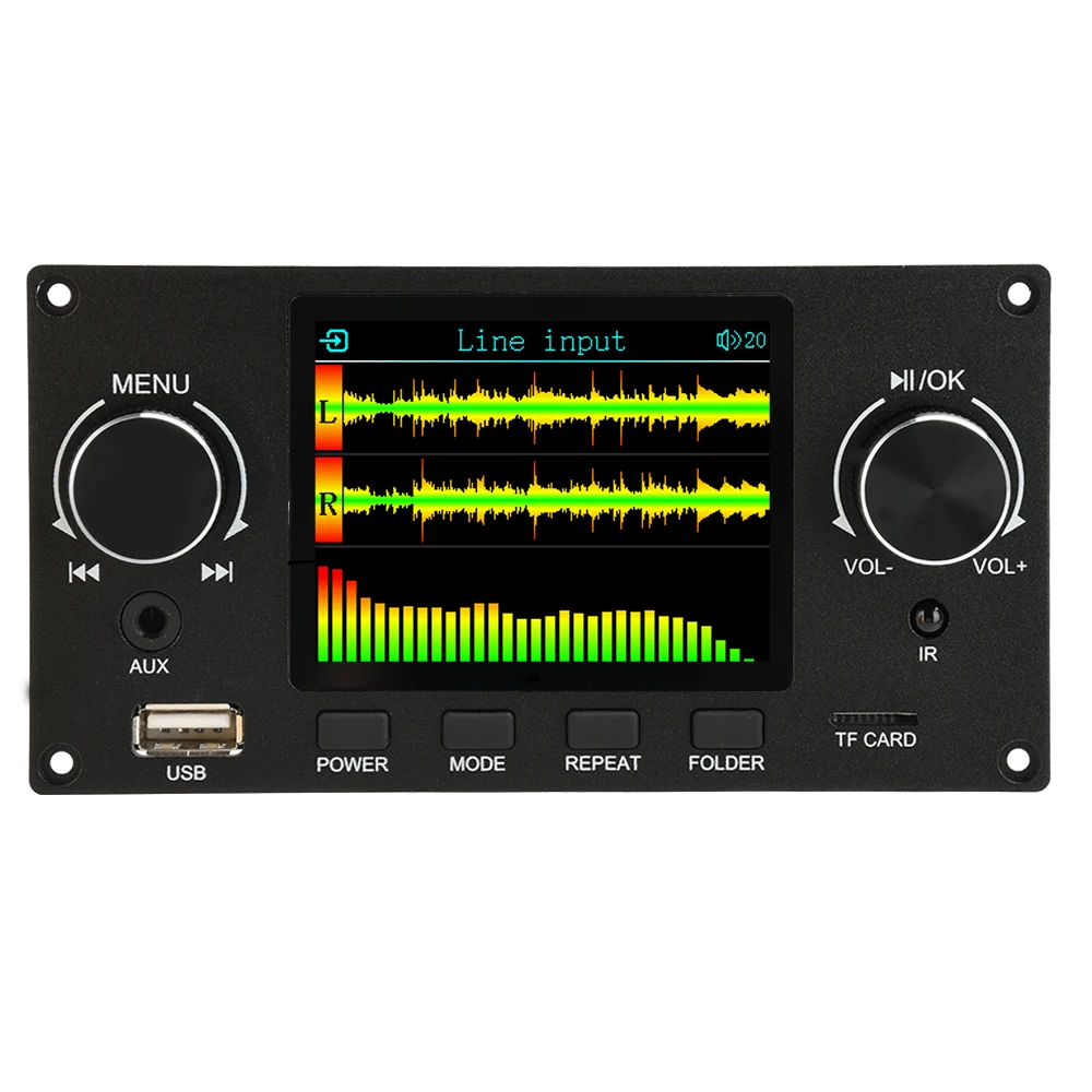 2.8-inch TFT Amplifier Bluetooth DC 4.5-5.0V 5W MP3 Decoder Board Car Audio USB TF FM Radio Module MP3 Player Color Screen