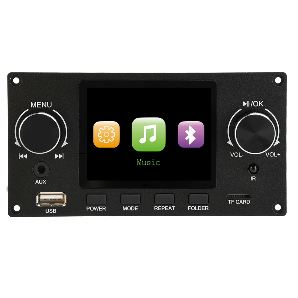 2.8-inch TFT Amplifier Bluetooth DC 4.5-5.0V 5W MP3 Decoder Board Car Audio USB TF FM Radio Module MP3 Player Color Screen