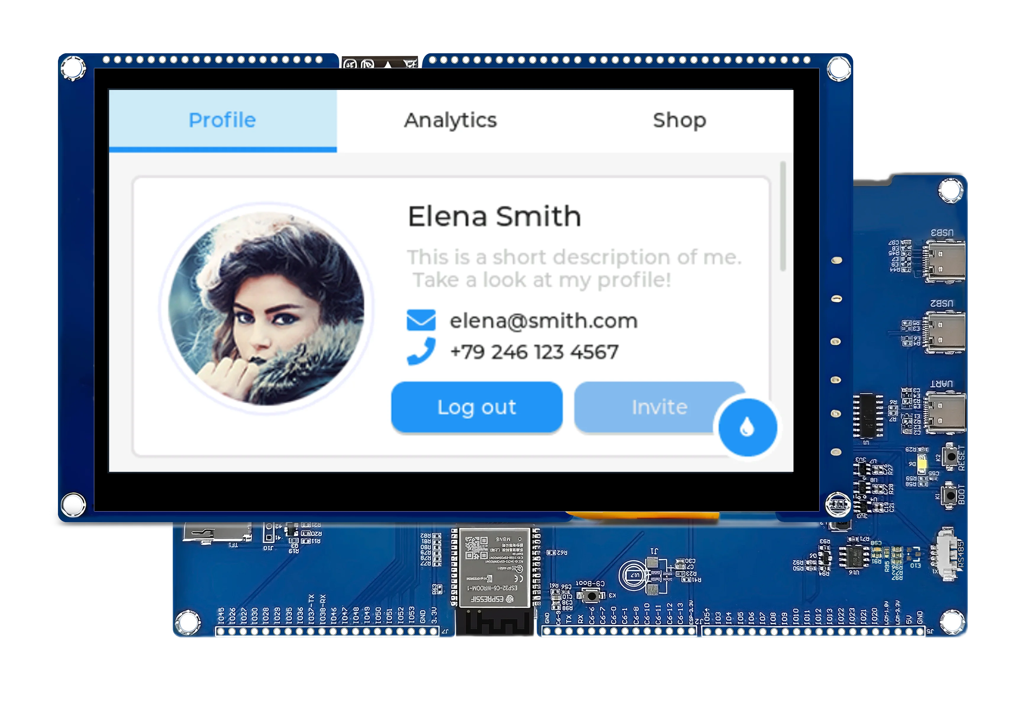 ESP32-P4 Development Board 7.0" 1024x600 IPS Touch Display for Industrial HMI, AI IoT Projects