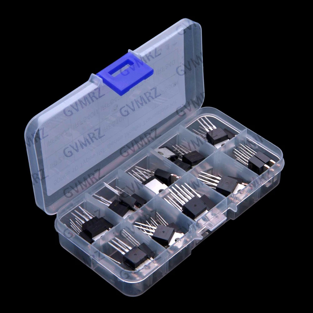 10 Values 50 PCS IRF510 IRF520 IRF MOSFET IRFZ44 IRF3205 packaged in through-hole TO-220