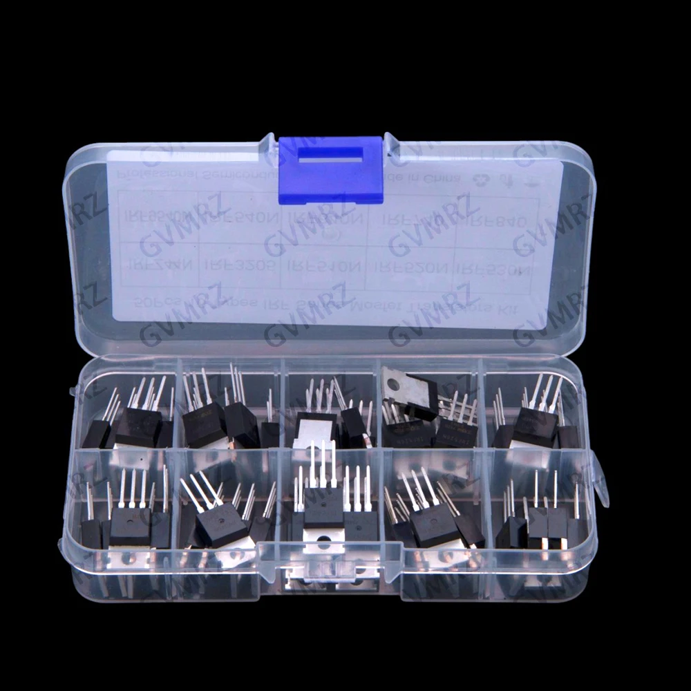 10 Values 50 PCS IRF510 IRF520 IRF MOSFET IRFZ44 IRF3205 packaged in through-hole TO-220