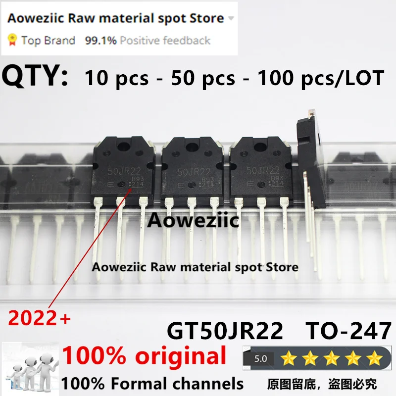 Aoweziic 2025+ 100% New Imported Original GT50JR22 50JR22 TO-247 IGBT Power Transistor 50A 600V