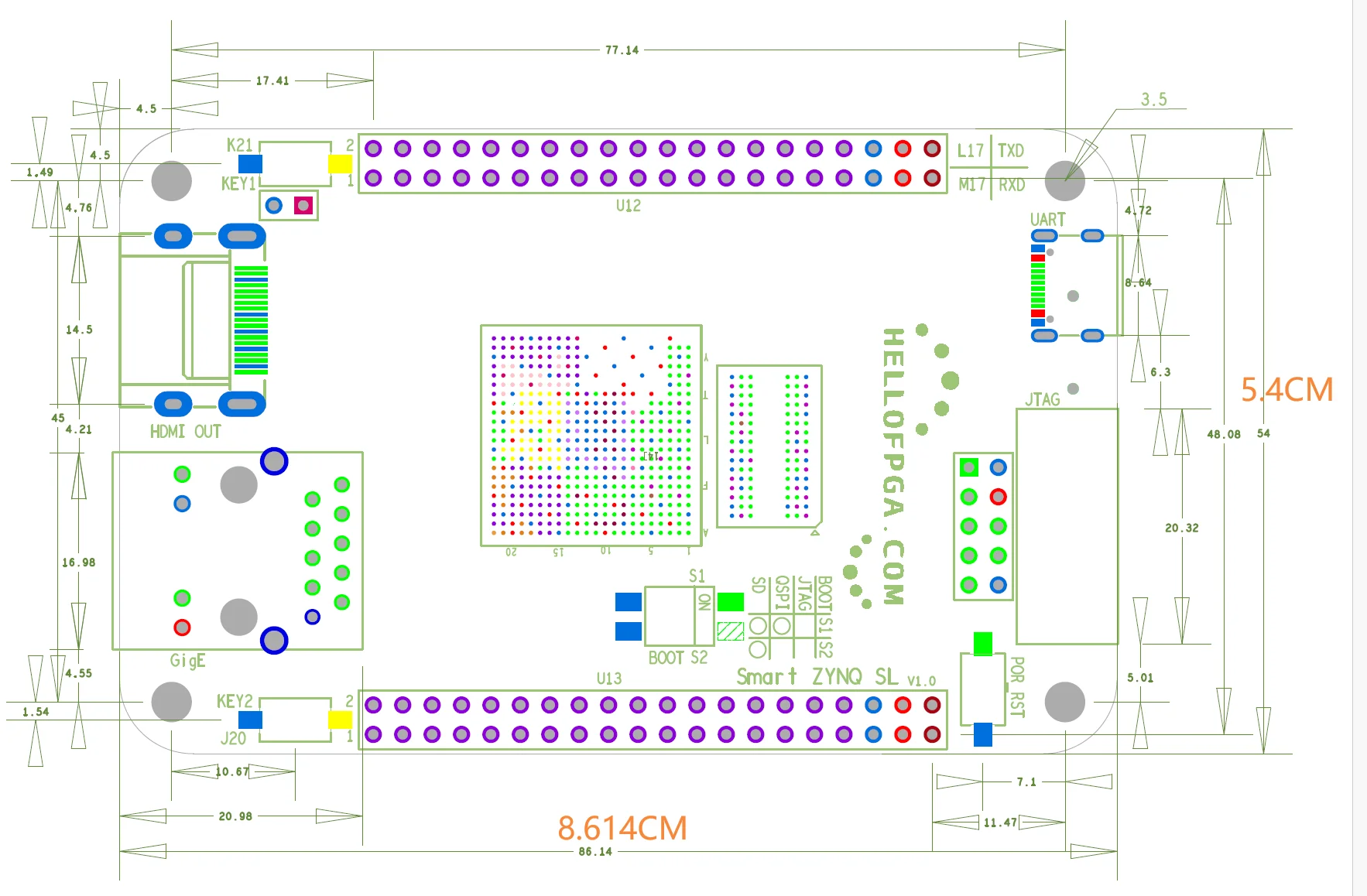 ZYNQ 7020 Minimum System FPGA XILINX ( Smart Zynq SL Original ) XC7Z020-CLG484 Development board