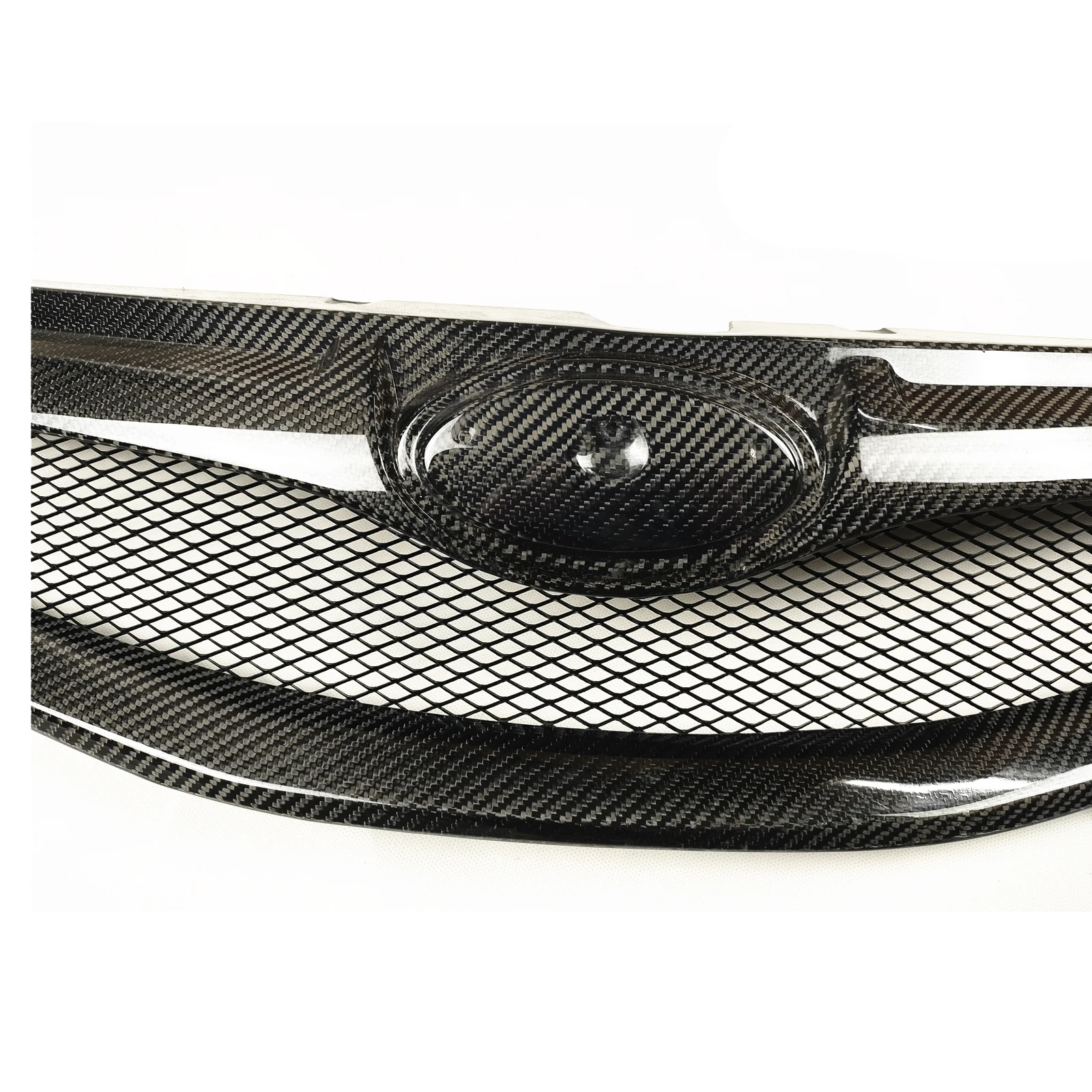 Racing Grills For Subaru Impreza WRX STi 2008 2009 2010 2011 Front Grille Real Carbon Fiber Car Upper Bumper Hood Mesh Grid Kit