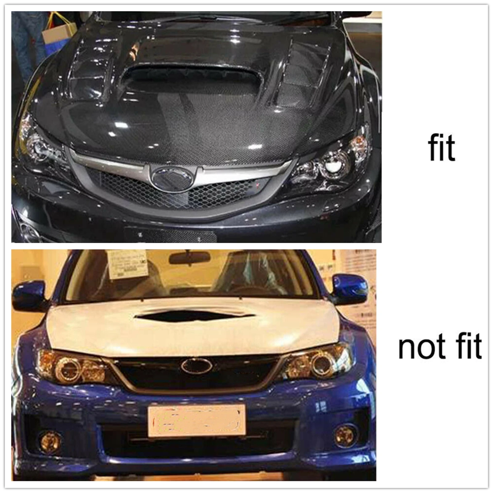 Racing Grills For Subaru Impreza WRX STi 2008 2009 2010 2011 Front Grille Real Carbon Fiber Car Upper Bumper Hood Mesh Grid Kit