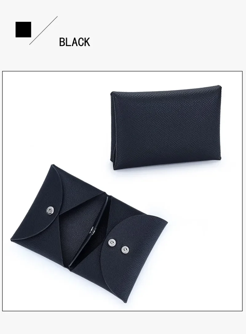 Mini Coin Purse Genuine Leather Small Coin Wallet Genuine Leather Hasp Coin Purse Pouch Change Holder Card Holder for Men Women