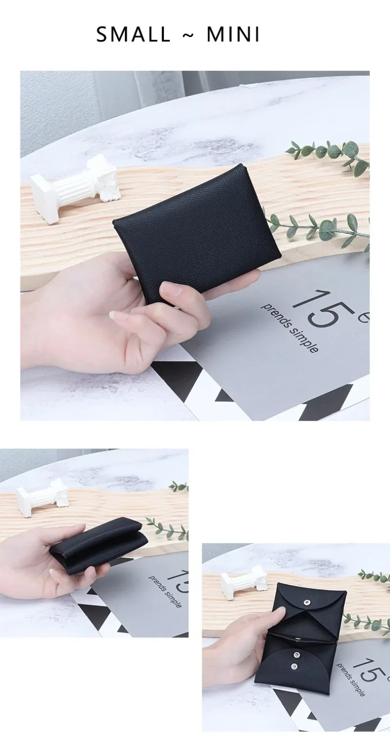 Mini Coin Purse Genuine Leather Small Coin Wallet Genuine Leather Hasp Coin Purse Pouch Change Holder Card Holder for Men Women
