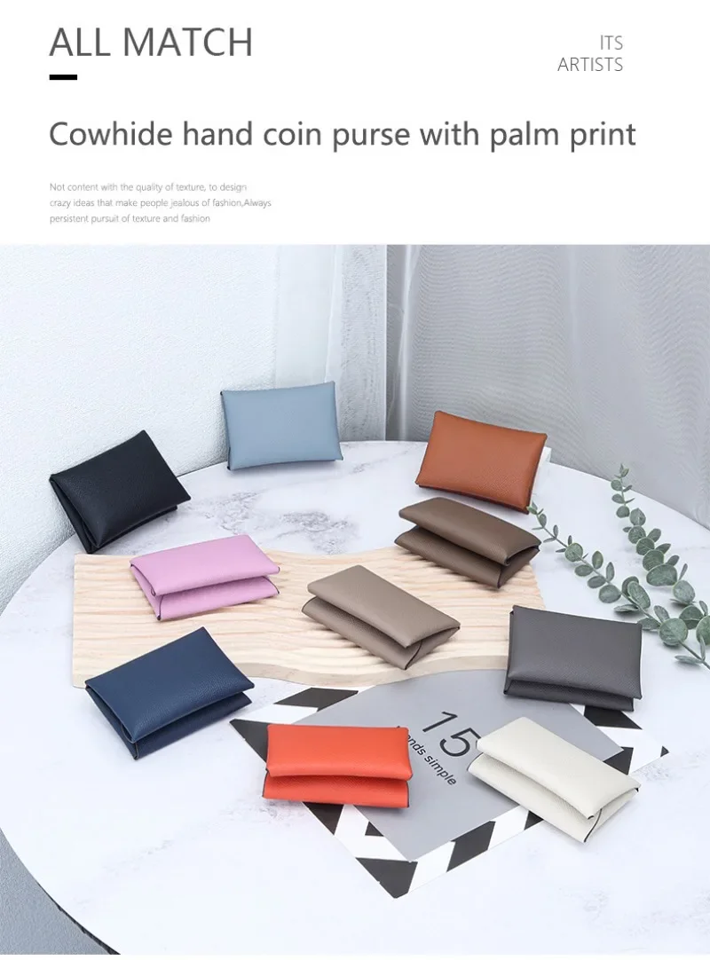 Mini Coin Purse Genuine Leather Small Coin Wallet Genuine Leather Hasp Coin Purse Pouch Change Holder Card Holder for Men Women