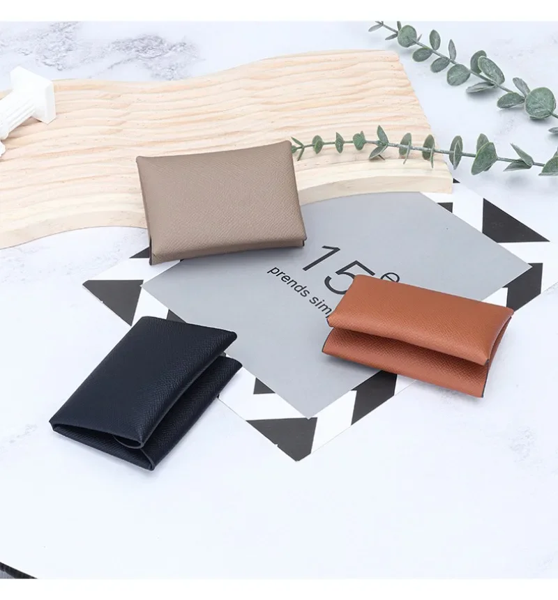 Mini Coin Purse Genuine Leather Small Coin Wallet Genuine Leather Hasp Coin Purse Pouch Change Holder Card Holder for Men Women