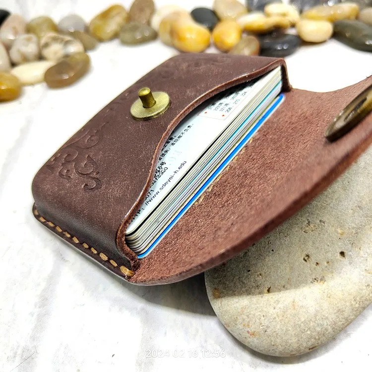 Blongk Hand-made Waist Bag ID Credit Card Holder Case Purse Pouch Genuine Leather Belt Pack Men Women DFD-K