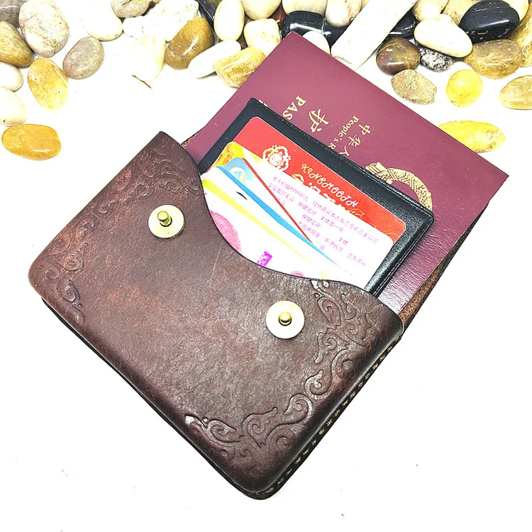 Blongk Hand-made Waist Bag ID Credit Card Holder Case Purse Pouch Genuine Leather Belt Pack Men Women DFD-K