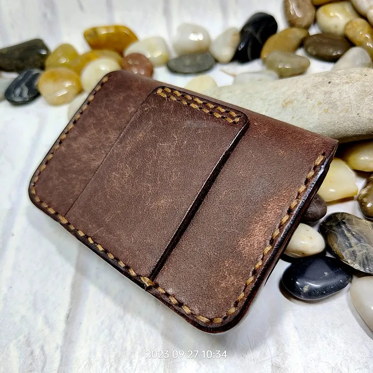 Blongk Hand-made Waist Bag ID Credit Card Holder Case Purse Pouch Genuine Leather Belt Pack Men Women DFD-K