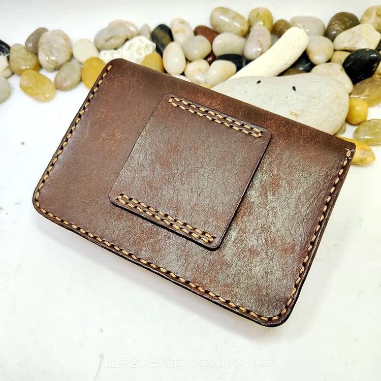 Blongk Hand-made Waist Bag ID Credit Card Holder Case Purse Pouch Genuine Leather Belt Pack Men Women DFD-K
