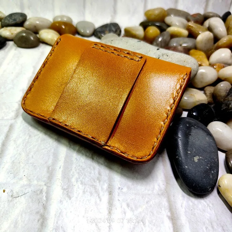 Blongk Hand-made Waist Bag ID Credit Card Holder Case Purse Pouch Genuine Leather Belt Pack Men Women DFD-K