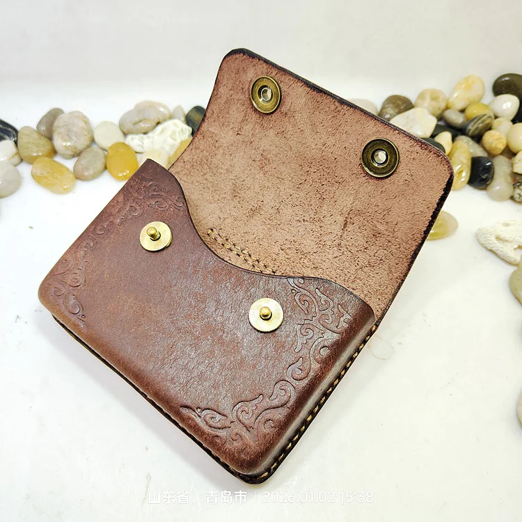 Blongk Hand-made Waist Bag ID Credit Card Holder Case Purse Pouch Genuine Leather Belt Pack Men Women DFD-K