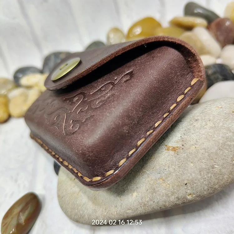 Blongk Hand-made Waist Bag ID Credit Card Holder Case Purse Pouch Genuine Leather Belt Pack Men Women DFD-K