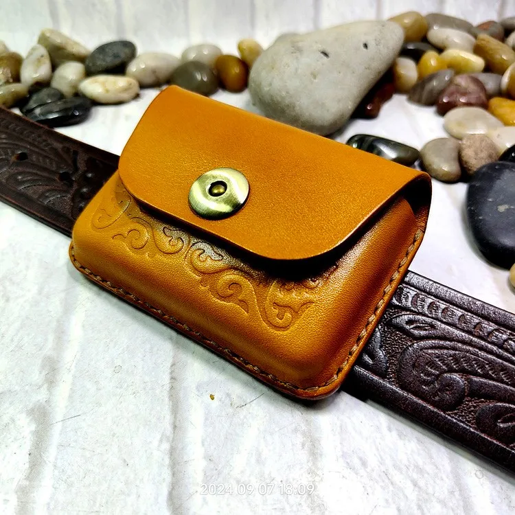 Blongk Hand-made Waist Bag ID Credit Card Holder Case Purse Pouch Genuine Leather Belt Pack Men Women DFD-K
