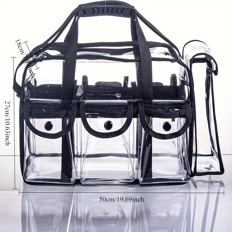 PVC Transparent Cosmetic Bag Waterproof Large Capacity Travel Organizer Multifunctional Beach Swimming Storage Shoulder Tote