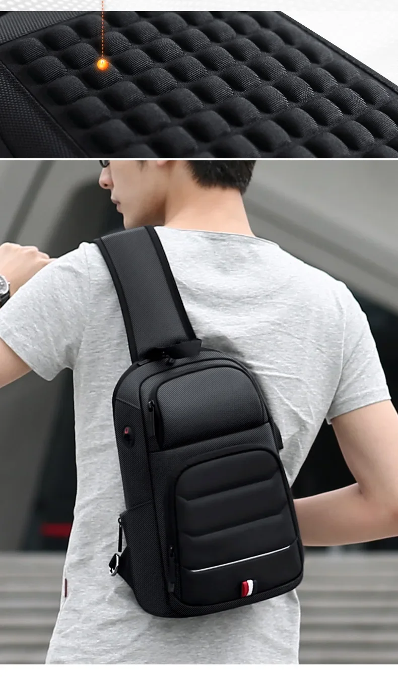 Designer Crossbody Bags for Fashion Shoulder Bags USB Messenger Sling Bag Chest Bag Oxford Single Shoulder Strap Pack