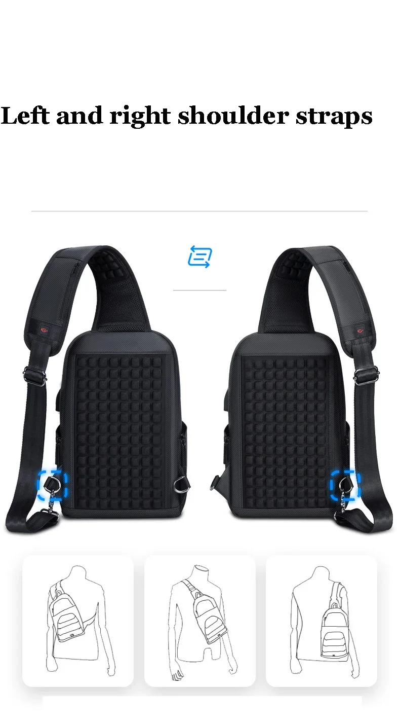Designer Crossbody Bags for Fashion Shoulder Bags USB Messenger Sling Bag Chest Bag Oxford Single Shoulder Strap Pack