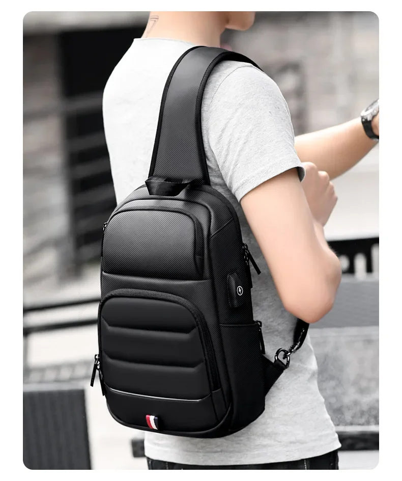 Designer Crossbody Bags for Fashion Shoulder Bags USB Messenger Sling Bag Chest Bag Oxford Single Shoulder Strap Pack