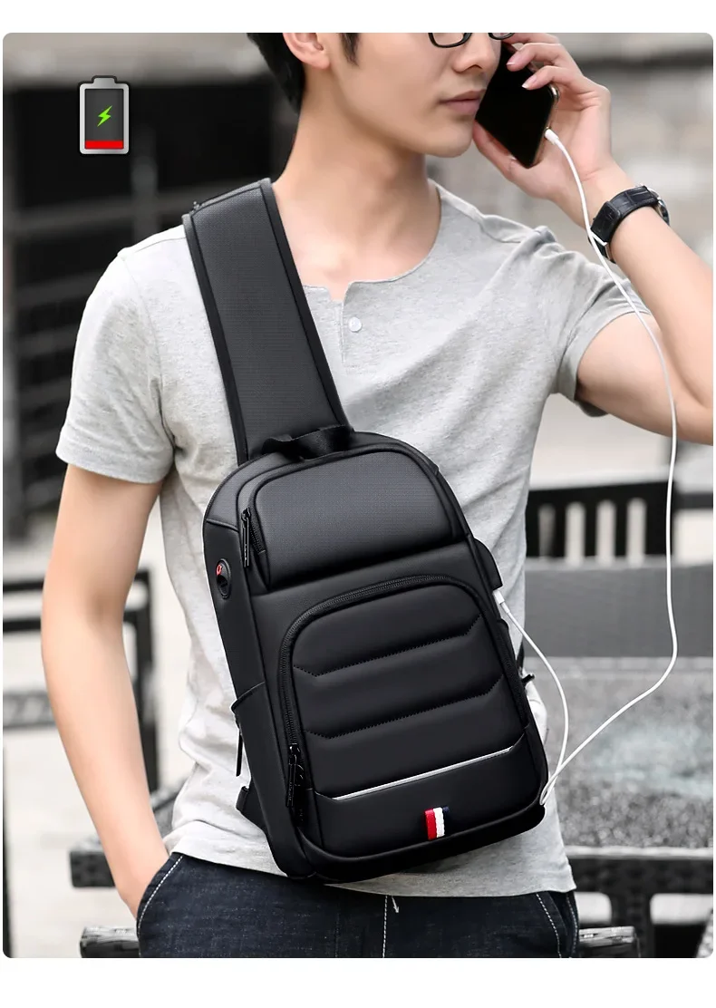 Designer Crossbody Bags for Fashion Shoulder Bags USB Messenger Sling Bag Chest Bag Oxford Single Shoulder Strap Pack