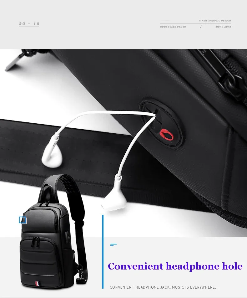 Designer Crossbody Bags for Fashion Shoulder Bags USB Messenger Sling Bag Chest Bag Oxford Single Shoulder Strap Pack