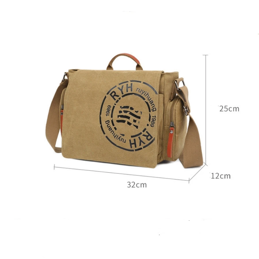 Large Capacity Briefcases Men Travel Bags Canvas Printed Weekend Shoulder Bags Multifunctional Messenger Flap Bags