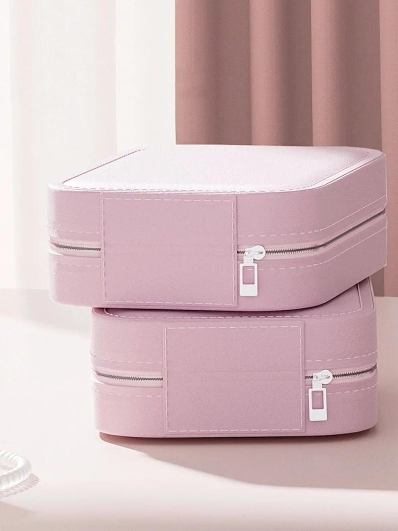 LED Makeup Bag With Mirror For Women Portable Cosmetic Storage Bag Small Lipstick Brush Wireless Makeup Box With Light