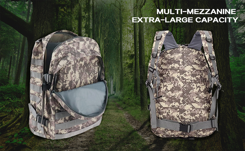 50L 3D Outdoors Tactical Backpack Molle Assault Bag Waterproof Hunting Climbing Hiking Fishing Trekking Travel Mochila Rucksack