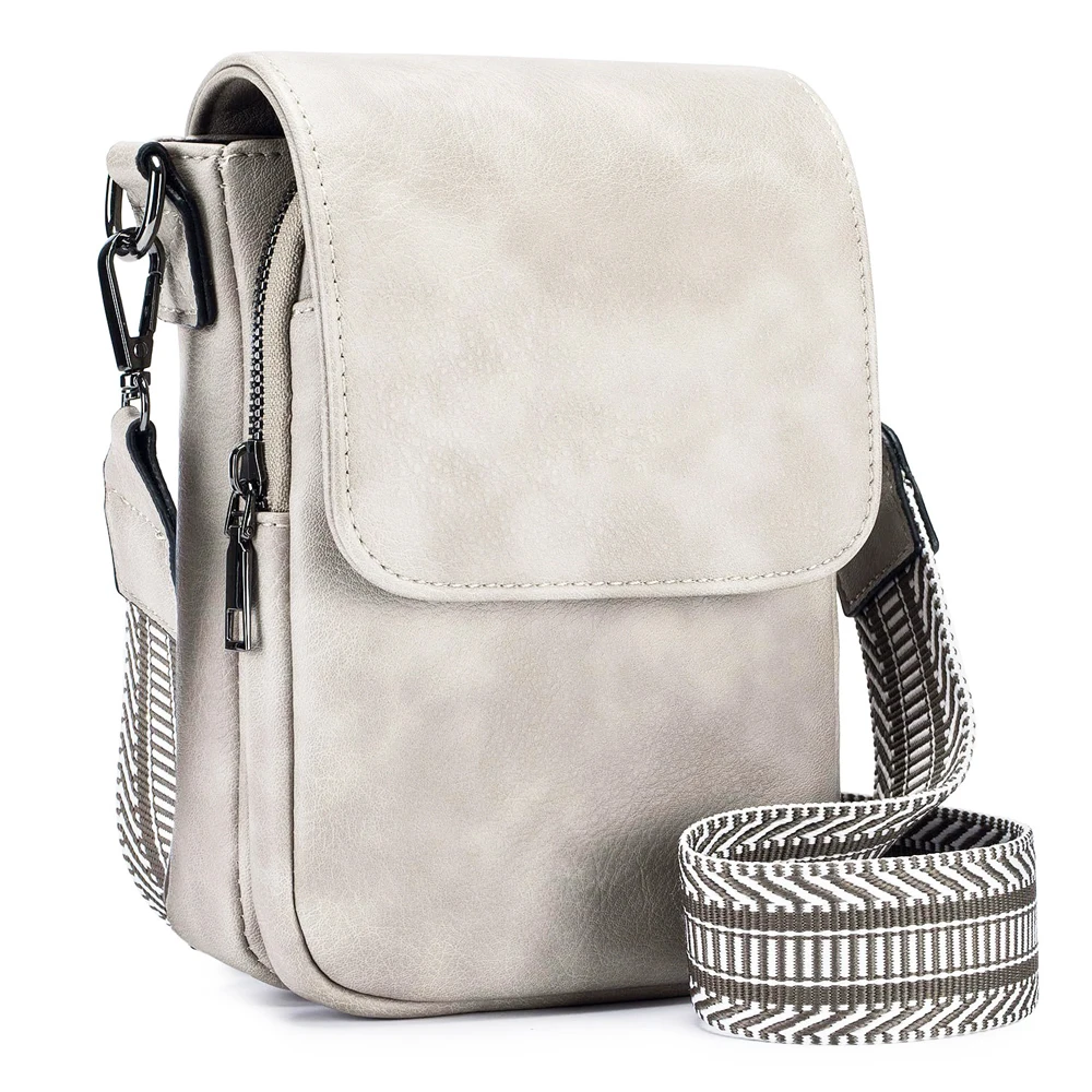 Fashionable New Retro Pu Leather Women's Wide Shoulder Strap Single Shoulder Crossbody Bag with Lid Small Square Bag